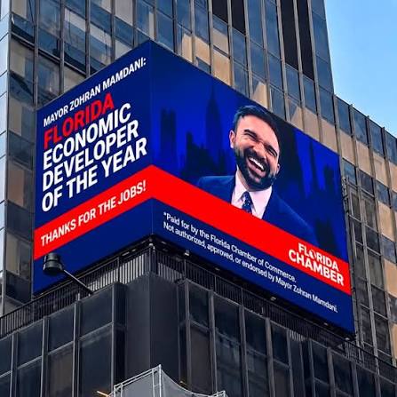 TOTAL TROLL: Florida Official Thanks ‘Economic Developer of the Year’ Mamdani With Savage Times Square Billboard