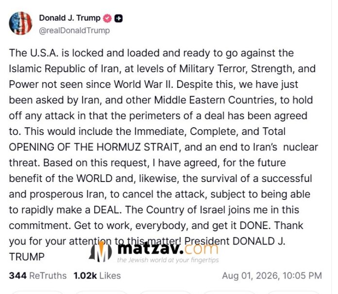 Trump: U.S. ‘Locked and Loaded’ Against Iran, But Attack Paused to Pursue Potential Deal
