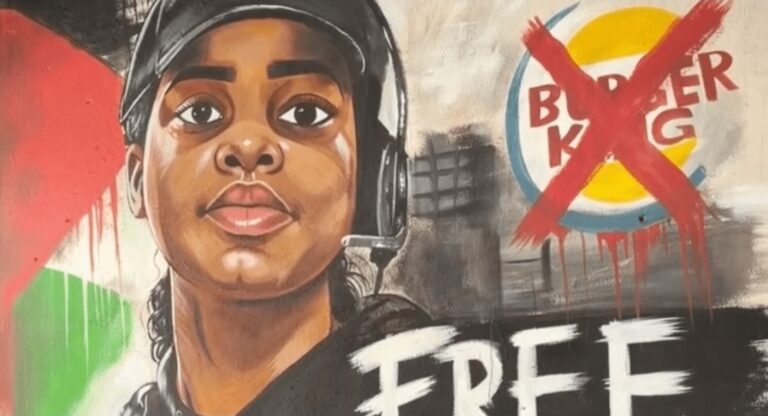 Fired Burger King Worker Raises Nearly $250,000 After “Free Palestine” Remark; Gazans Paint Mural in Her Honor